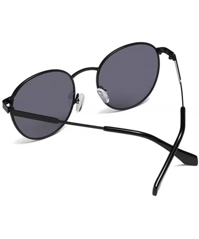 60s Vintage Retro Hipster Lennon's Round Sunglasses Statement Hippie Glasses - Black/Grey - CL194ER87R7 $10.37 Round