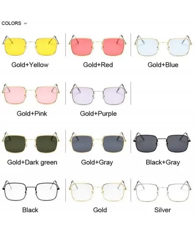 Vintage Small Square Sunglasses Women Red Yellow Clear Lens Sun Glasses Lady Retro Female Ocean Eyewear - C7198ZUD74L $37.61 ...