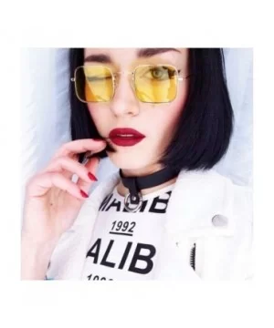 Vintage Small Square Sunglasses Women Red Yellow Clear Lens Sun Glasses Lady Retro Female Ocean Eyewear - C7198ZUD74L $37.61 ...