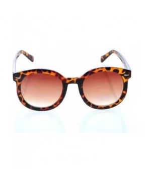 Men Women Oversized Sunglasses Round Frame Horn Rim - Tortoise/Amber - CJ11IT1X1N7 $5.71 Square