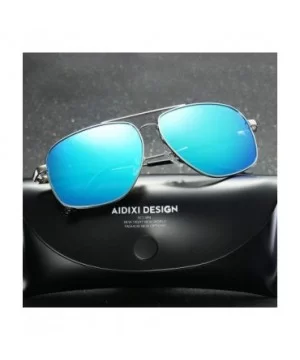 Womens Polarized Lens Wellington Sunglasses Pouch & Cross Set Unisex Glasses - Black+sliver - CQ18UGT39KX $12.14 Oversized