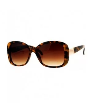 Womens Mod Minimal Butterfly Designer Fashion Diva Sunglasses - Tortoise Brown - CG12NZI3JA5 $7.21 Butterfly