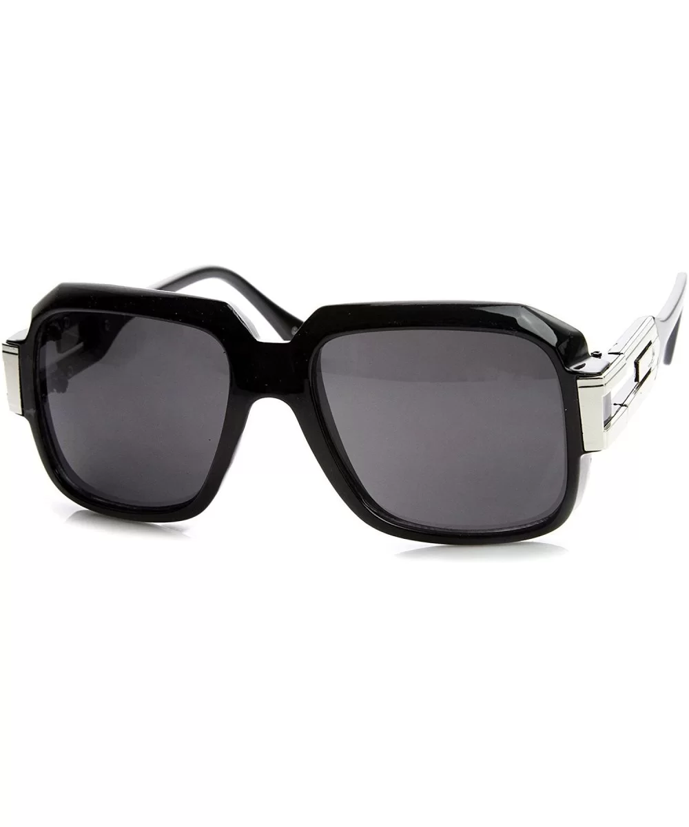 MLC Eyewear 'Abby' Square Fashion Sunglasses - Black-silver - CH11WP2W9SJ $7.04 Square