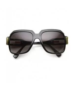 MLC Eyewear 'Abby' Square Fashion Sunglasses - Black-silver - CH11WP2W9SJ $7.04 Square