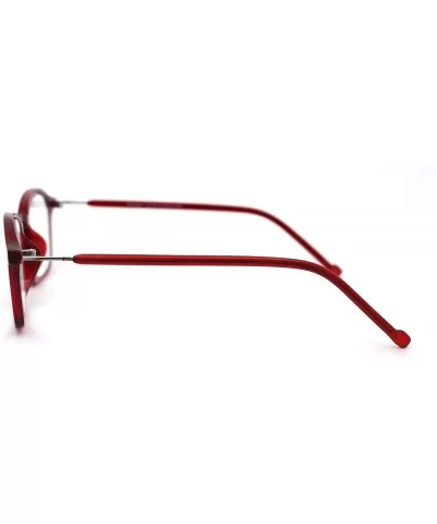 Unisex Plastic Rectangular Mod Dressy Fashion Reading Glasses - Red - CO18ZYGMGWN $9.94 Rectangular