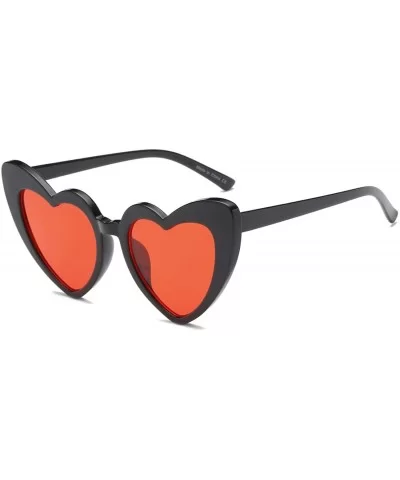 Women Funky Hipster Heart Shape High Pointed Cat Eye Fashion Sunglasses - Red - CY18WU9G8C2 $15.68 Goggle