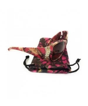 Camo JP Camouflage Western Ladies Womens Sunglasses Drawstring Case Cover - Pink Brown Rhinestone - CL18DTH9X6H $18.77 Oval