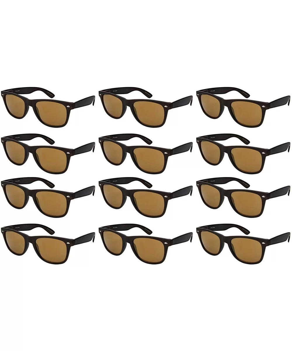 Wholesale 80's Retro Style Horned Rim Sunglasses Unisex Spring Hinge - 12 Pack - C418IR2QMZQ $17.52 Wayfarer