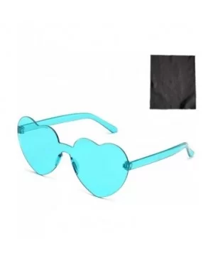 Women Heart Shaped Sunglasses Rimless Transparent Candy Color Frameless Glasses - CB1908NGMWR $5.41 Rimless