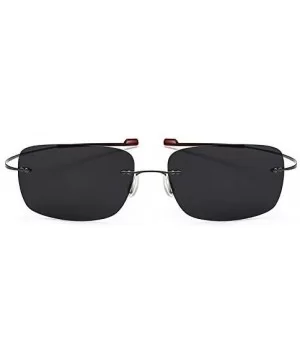 Rimless Square Titanium Sunglasses Men Ultralight Driving Design Sun Glasses - C5 - CL18Y8GY7WO $23.69 Rectangular