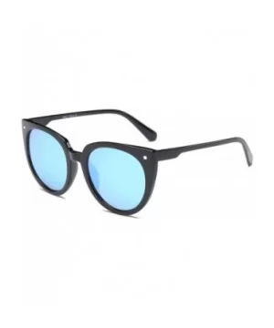 Women Retro Vintage Round Cat Eye Oversized Fashion Sunglasses - Blue - CI18WR9T6UK $13.87 Oversized