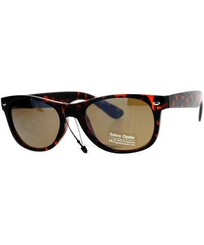 Unisex Designer Fashion Sunglasses Short Horn Rim Frame UV 400 - Tortoise (Brown) - CJ187GNEX6T $5.70 Wayfarer