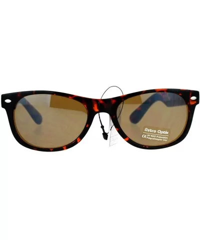 Unisex Designer Fashion Sunglasses Short Horn Rim Frame UV 400 - Tortoise (Brown) - CJ187GNEX6T $5.70 Wayfarer