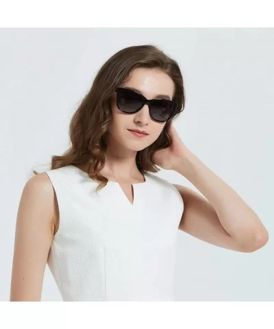 Polarized Sunglasses for Women TAC Gradient Fashion Shades - Black Frame/Grey Gradient Lens - C518X4Z86UD $22.87 Oversized