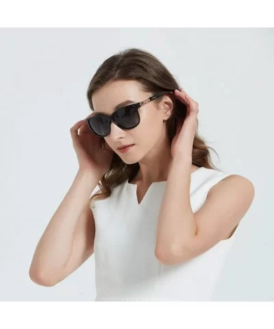 Polarized Sunglasses for Women TAC Gradient Fashion Shades - Black Frame/Grey Gradient Lens - C518X4Z86UD $22.87 Oversized