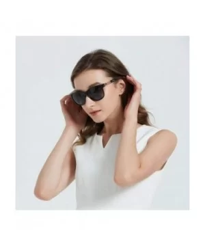 Polarized Sunglasses for Women TAC Gradient Fashion Shades - Black Frame/Grey Gradient Lens - C518X4Z86UD $22.87 Oversized