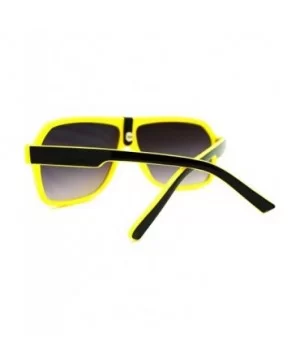 Mens Sunglasses Retro Fashion Flat Top Square Aviators - Yellow - CD11FJN9STT $7.08 Aviator