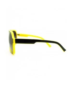 Mens Sunglasses Retro Fashion Flat Top Square Aviators - Yellow - CD11FJN9STT $7.08 Aviator