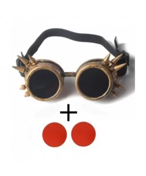 Spiked Kaleidoscope Glasses Elastic Band Steampunk Goggle Glasses Cosplay - Red - CR18SZDUX9Q $7.15 Goggle