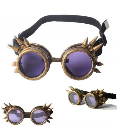 Spiked Kaleidoscope Glasses Elastic Band Steampunk Goggle Glasses Cosplay - Red - CR18SZDUX9Q $7.15 Goggle