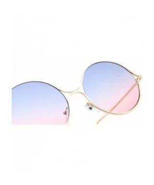 2019 new fashion metal hollow pearl flat mirror large frame round brand designer unisex sunglasses - Blue&pink - CW18M3UTHAY ...