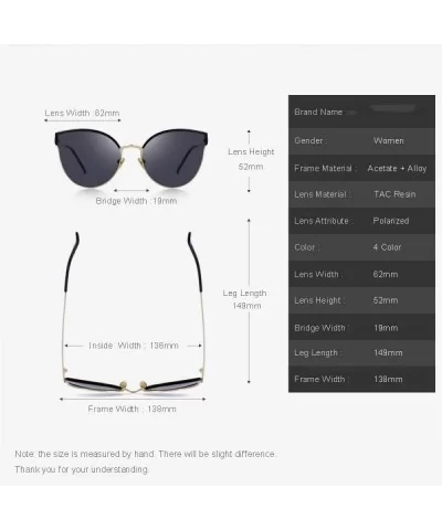 DESIGN Women Brand Designer Cat Eye Polarized Sunglasses UV400 C01 Black - C03 Blue - CK18XGDWTWO $14.78 Cat Eye