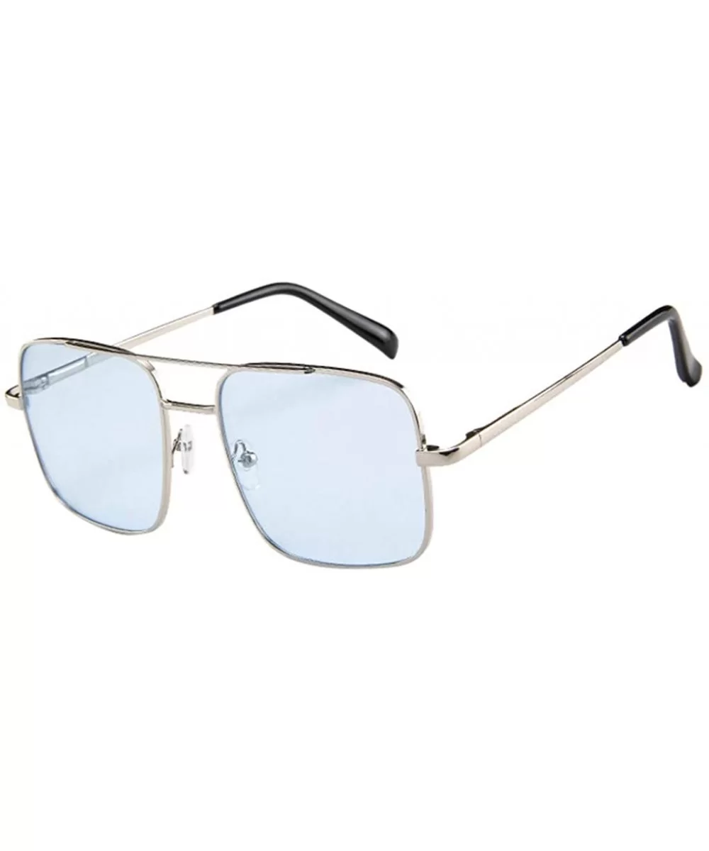 2020 New Oversized Square Sunglasses for Women Rimless Frame Candy Color Transparent Glasses - Blue - C6196SWAH0G $4.91 Square