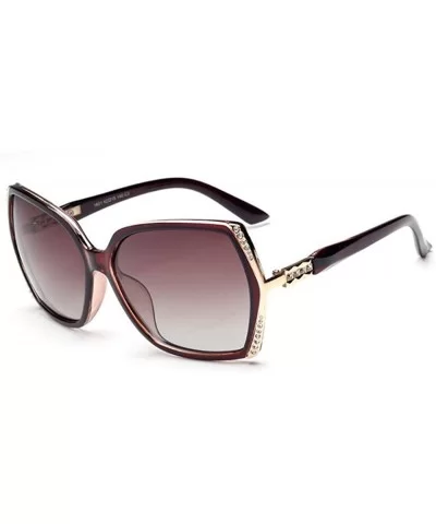 Women Sparkling Crystal Polarized Sunglasses UV400 - Brown - CE18GLKTZ2E $9.76 Square