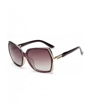 Women Sparkling Crystal Polarized Sunglasses UV400 - Brown - CE18GLKTZ2E $9.76 Square