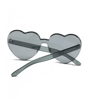 Heart Shape Rimless Sunglasses Transparent Candy Color Eyewear Resin Lens Sunglasses - C - CQ1908O3ET6 $5.81 Goggle