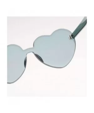 Heart Shape Rimless Sunglasses Transparent Candy Color Eyewear Resin Lens Sunglasses - C - CQ1908O3ET6 $5.81 Goggle