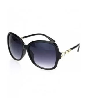 Womens Large Rhinestone Hinge Gradient Lens Butterfly Plastic Sunglasses - Black Gold Smoke - CC18OQTG3EM $9.29 Oversized