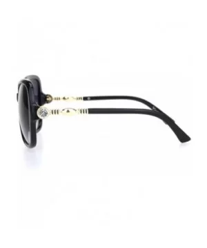 Womens Large Rhinestone Hinge Gradient Lens Butterfly Plastic Sunglasses - Black Gold Smoke - CC18OQTG3EM $9.29 Oversized