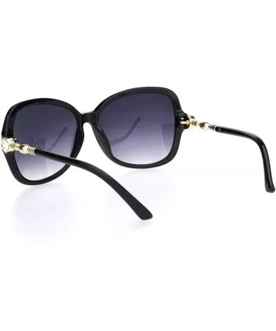 Womens Large Rhinestone Hinge Gradient Lens Butterfly Plastic Sunglasses - Black Gold Smoke - CC18OQTG3EM $9.29 Oversized