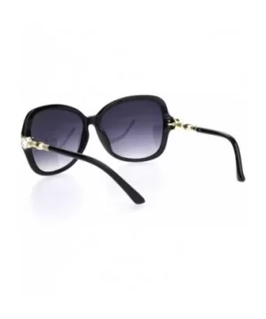 Womens Large Rhinestone Hinge Gradient Lens Butterfly Plastic Sunglasses - Black Gold Smoke - CC18OQTG3EM $9.29 Oversized