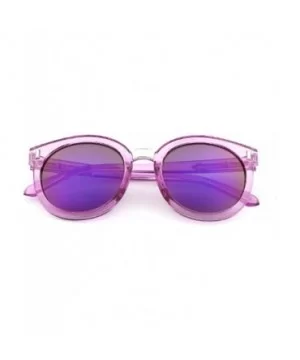 Flat Top Aviator Sunglasses for Men Women Sunglasses - Purple - CH18M0YUOGY $9.59 Oversized