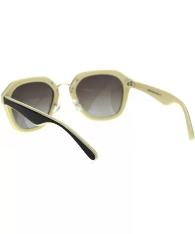 Womens Polarized Lens Luxury Retro Dad Shade Rectangular Sunglasses - Beige Brown - C918TKKQ7RR $13.68 Rectangular