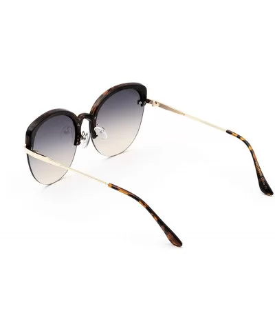 Denver Cat Eye Semi-Rimless Sunglasses - 1 - C81965I3GKX $11.45 Rimless