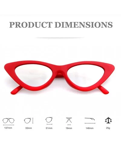 Women Clout Goggles Cat Eye Sunglasses Vintage Mod Style Retro Kurt Cobain Sunglasses - Red Frame Silver Lens - CY18CA90WAD $...