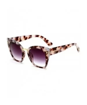 Lady Oversized Sunglasses For Women Cat Eye Brand Designer C1 Leopard Gray - C1 Leopard Gray - CW18YZWO9YX $6.48 Oversized