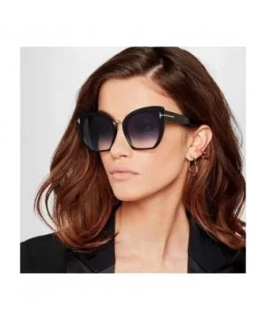 Lady Oversized Sunglasses For Women Cat Eye Brand Designer C1 Leopard Gray - C1 Leopard Gray - CW18YZWO9YX $6.48 Oversized