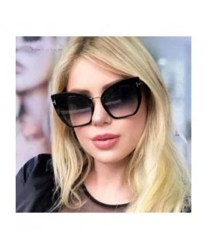 Lady Oversized Sunglasses For Women Cat Eye Brand Designer C1 Leopard Gray - C1 Leopard Gray - CW18YZWO9YX $6.48 Oversized