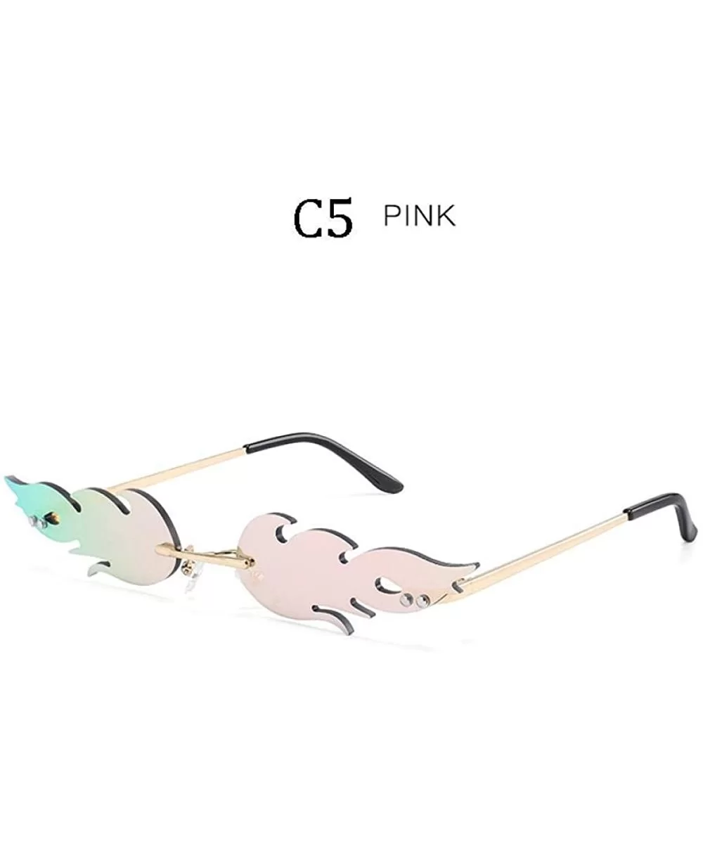 Luxury Brand Design Women Flame Shape Rimless Sunglasses Feminine Gafas 1829 C1 - 1829 C5 - CV18YZWMEGY $8.73 Rimless