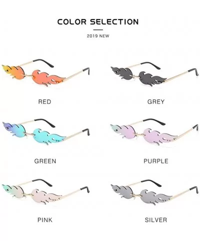 Luxury Brand Design Women Flame Shape Rimless Sunglasses Feminine Gafas 1829 C1 - 1829 C5 - CV18YZWMEGY $8.73 Rimless