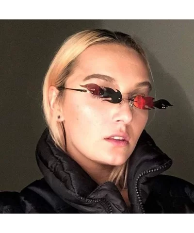 Luxury Brand Design Women Flame Shape Rimless Sunglasses Feminine Gafas 1829 C1 - 1829 C5 - CV18YZWMEGY $8.73 Rimless