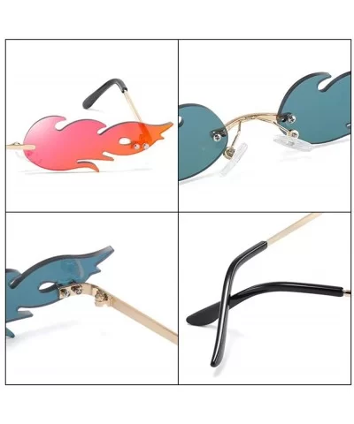 Luxury Brand Design Women Flame Shape Rimless Sunglasses Feminine Gafas 1829 C1 - 1829 C5 - CV18YZWMEGY $8.73 Rimless