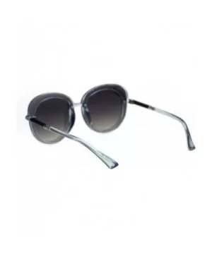 Womens Expose Lens Edge Panel Lens Round Luxury Butterfly Sunglasses - Clear Blue Mirror - C518QUQ0O23 $8.65 Oversized