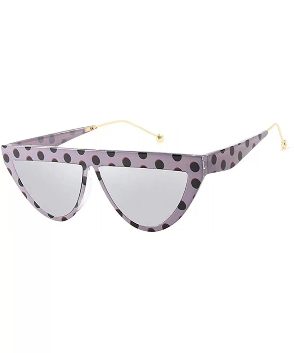 Fashion Sunglasses Women's Brand Design Cat Eye Flat Frame Sunglasses - C6 Leopard Silver - C4198U8LOS6 $7.22 Cat Eye