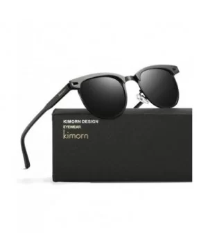 Polarized Sunglasses Semi-Rimless Metal Frame Classic Sun Glasses K0558 - Black - CE187AODWHY $12.60 Semi-rimless