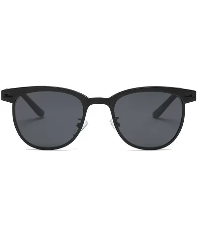 Polarized Sunglasses Semi-Rimless Metal Frame Classic Sun Glasses K0558 - Black - CE187AODWHY $12.60 Semi-rimless